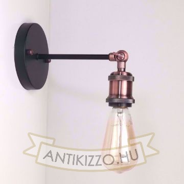 Antik stílusú falikar E27 foglalattal és állítható csuklóval