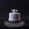 Fehér porcelán forgókapcsoló 60 mm átmérővel
