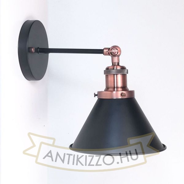 antik-fali-lampa-matt-fekete-antik-vorosrez-szin-kis-buraval