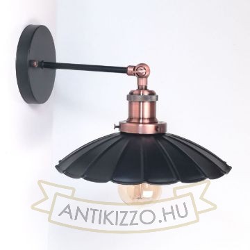 antik-fali-lampa-matt-fekete-antik-vorosrez-szin-hullamos-buraval