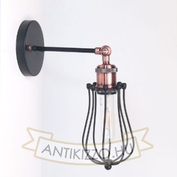 antik-fali-lampa-matt-fekete-antik-vorosrez-szin-csepp-alaku-raccsal