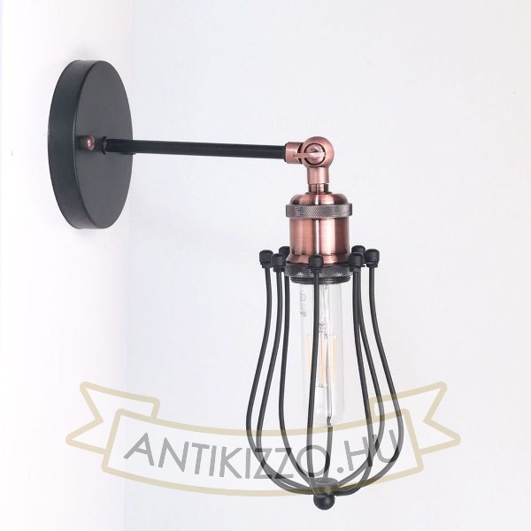 antik-fali-lampa-matt-fekete-antik-vorosrez-szin-csepp-alaku-raccsal