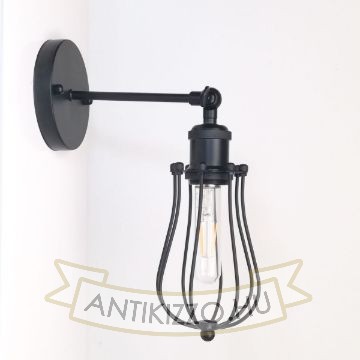 antik-fali-lampa-matt-fekete-szin-csepp-alaku-raccsal
