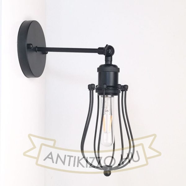 antik-fali-lampa-matt-fekete-szin-csepp-alaku-raccsal