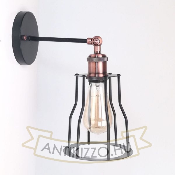 antik-fali-lampa-matt-fekete-antik-vorosrez-szin-csepp-alaku-raccsal