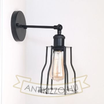 antik-fali-lampa-matt-fekete-szin-csepp-alaku-raccsal