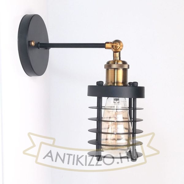 antik-fali-lampa-matt-fekete-antik-sargarez-szin-csepp-alaku-raccsal
