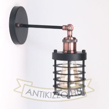 antik-fali-lampa-matt-fekete-antik-vorosrez-szin-csepp-alaku-raccsal