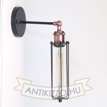 antik-fali-lampa-matt-fekete-antik-vorosrez-szin-csepp-alaku-raccsal