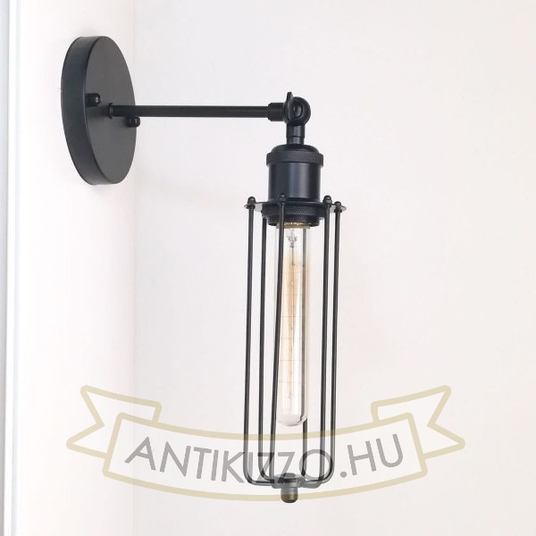antik-fali-lampa-matt-fekete-szin-csepp-alaku-raccsal