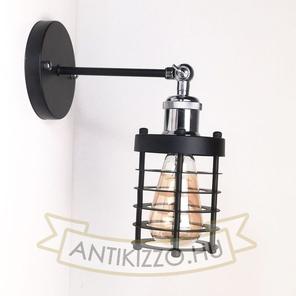 antik-fali-lampa-matt-fekete-fenyes-krom-szin-csepp-alaku-raccsal