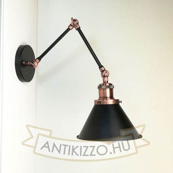 antik-fali-olvaso-lampa-matt-fekete-antik-vorosrez-szin-kis-buraval