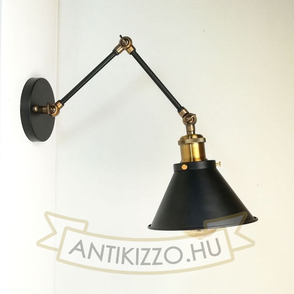 antik-fali-olvaso-lampa-matt-fekete-antik-sargarez-szin-kis-buraval