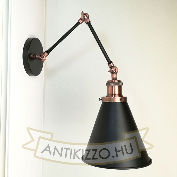antik-fali-olvaso-lampa-matt-fekete-antik-vorosrez-szin-olvaso-buraval