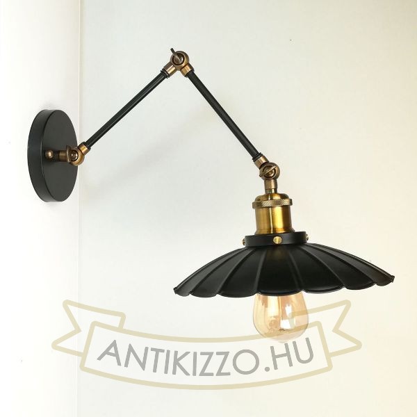 antik-fali-olvaso-lampa-matt-fekete-antik-sargarez-szin-hullamos-buraval