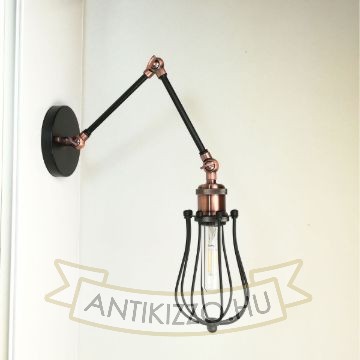 antik-fali-olvaso-lampa-matt-fekete-antik-vorosrez-szin-csepp-alaku-raccsal