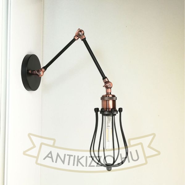 antik-fali-olvaso-lampa-matt-fekete-antik-vorosrez-szin-csepp-alaku-raccsal