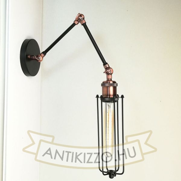 antik-olvaso-fali-lampa-matt-fekete-antik-vorosrez-szin-csepp-alaku-raccsal