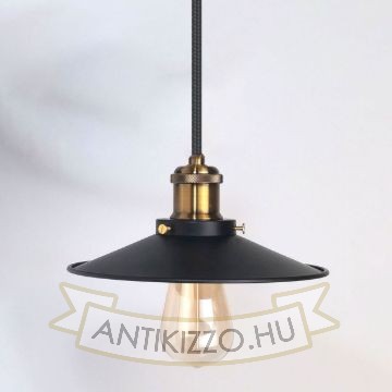 antik-fuggesztek-lampa-matt-fekete-antik-sargarez-szin-lapos-buraval