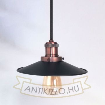 antik-fuggesztek-lampa-matt-fekete-antik-vorosrez-szin-lapos-buraval