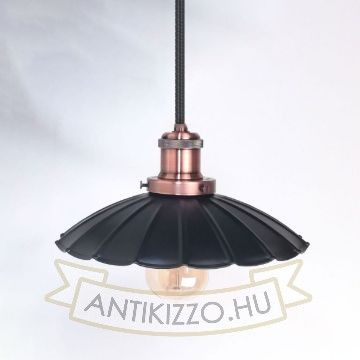 antik-fuggesztek-lampa-matt-fekete-antik-vorosrez-szin-hullamos-buraval