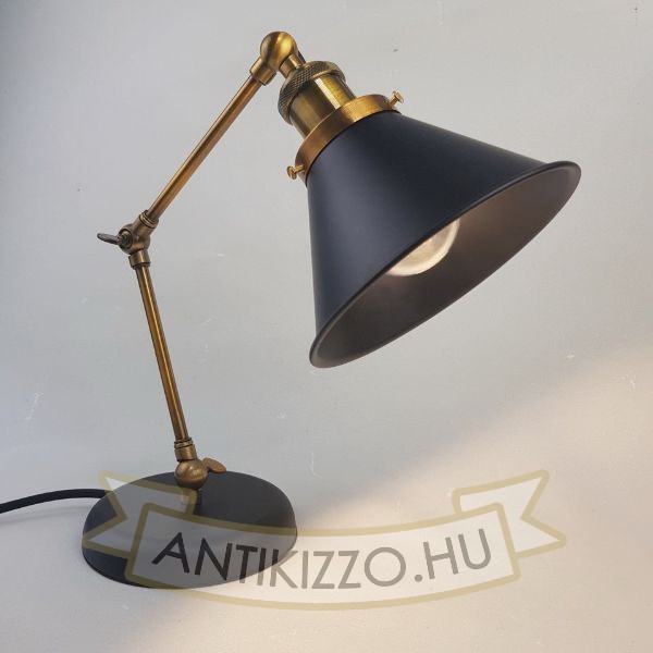 antik-asztali-lampa-sargarez-szin-fekete-buraval