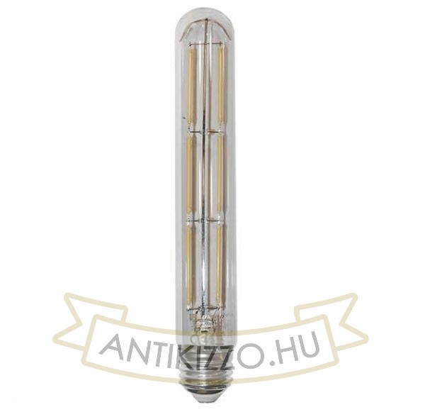 LED filament dekor izzó - T225 henger víztiszta - 6 watt E27