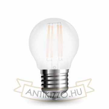 LED Filament matt dekor izzó - G45 - 4W - E27 - meleg fehér