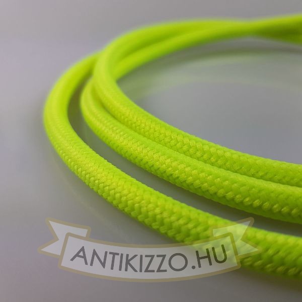 Textil kábel Neon zöld- 2x0,75