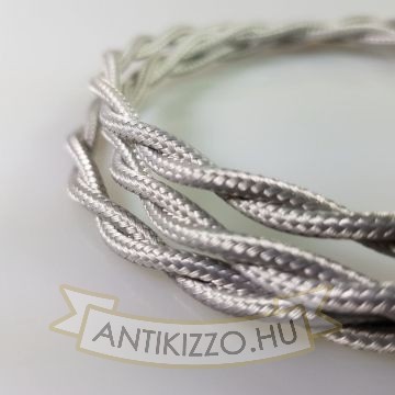 Fonott textil világos ezüst - 2x0,75