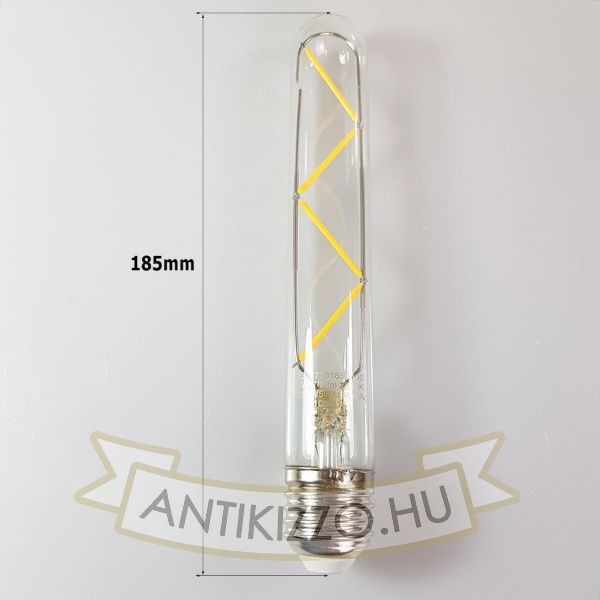 LED filament dekor izzó - T185 henger víztiszta - 6 watt 700LM