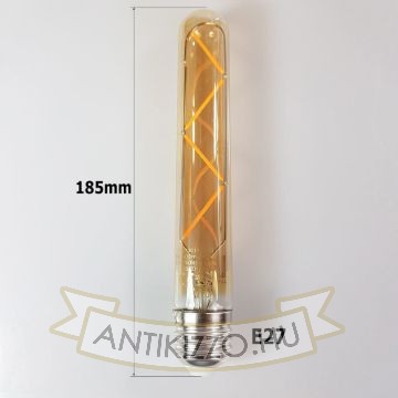 LED filament dekor izzó - T185 henger antikolt - 6 watt 650LM