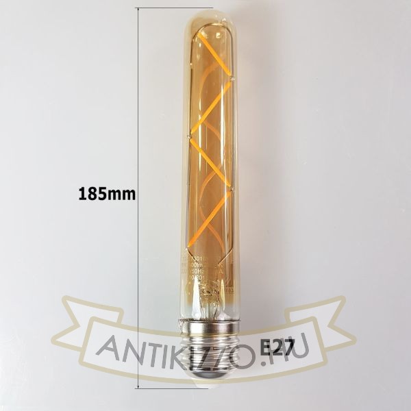 LED filament dekor izzó - T185 henger antikolt - 6 watt 650LM