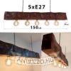 Fenyő gerenda függeszték dekor lámpa 5xE27 foglalattal