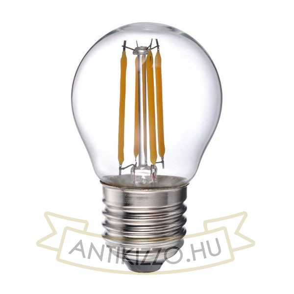 LED filament dekor izzó - G45 - 4 watt - meleg fehér	