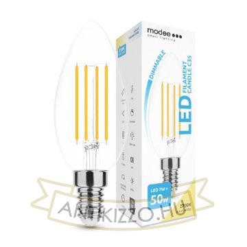 Modee Smart Lighting LED Izzó Filament Candle C35 7W E14 360° 2700K (750 lumen) dimm.