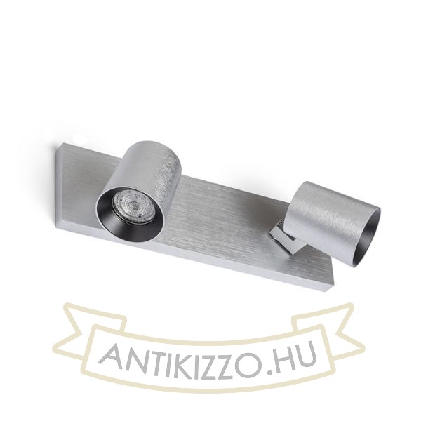 KENNY II felületre szerelhető  szálcsiszolt alumínium/fekete 230V LED GU10 2x8W