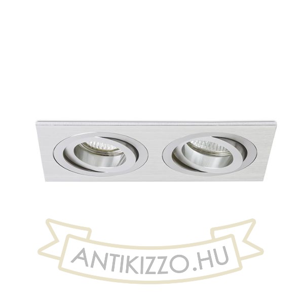 PASADENA GU10 SQ II süllyesztett lámpa  szálcsiszolt alumínium 230V LED GU10 2x7W