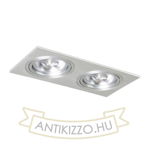 PASADENA G53 SQ II   szálcsiszolt alumínium 230V LED G53 2x15W