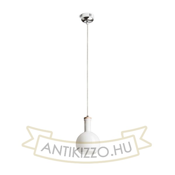 PULIRE RD függő lámpa  opál üveg/fa/króm 230V LED E14 6W