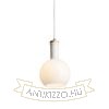 PULIRE RD függő lámpa  opál üveg/fa/króm 230V LED E14 6W
