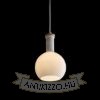 PULIRE RD függő lámpa  opál üveg/fa/króm 230V LED E14 6W