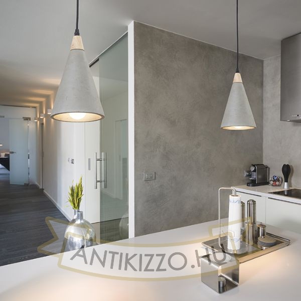 HEIDI függő lámpa  beton/fa 230V LED E27 11W