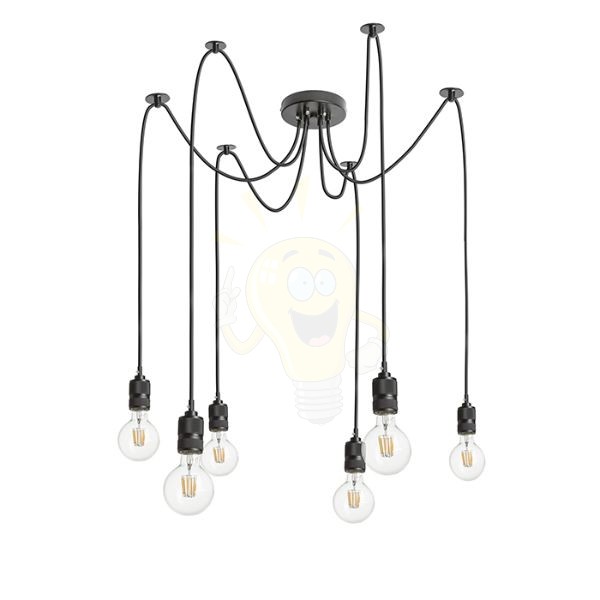 Kép CINDY VI függő lámpa fekete  230V LED E27 6x15W