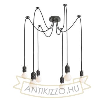 CINDY VI függő lámpa fekete  230V LED E27 6x15W