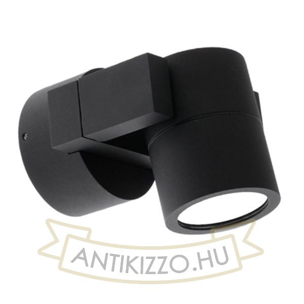Kép ORIT fali lámpa fekete /alumínium 230V LED 6W 80° IP44  3000K