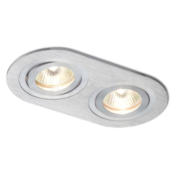 Kép BIZZ II dönthető  szálcsiszolt alumínium 12V GU5,3 2x50W