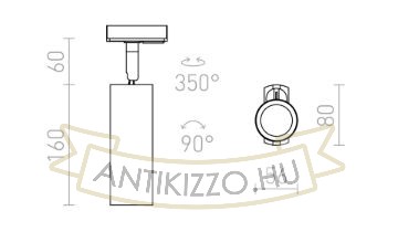 MAVRO DIMM háromfázisú áramkörös sínre fehér  230V LED 12W 38°  3000K