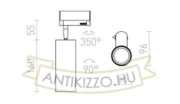 MAVRO egyfázisú áramkörös sínre fekete/aranysárga  230V LED 12W 38°  3000K