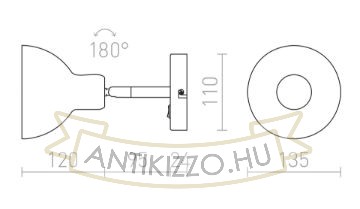 Kép BAROQUE fali lámpa fekete króm 230V LED E27 11W